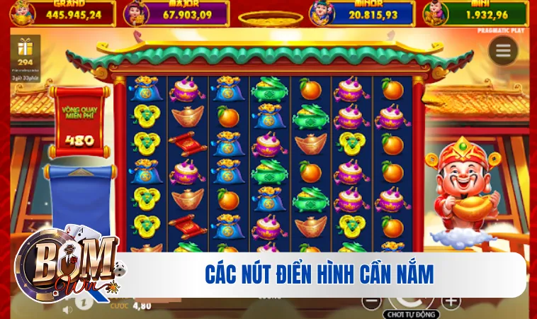  Các nút điển hình cần nắm trong nổ hũ - Slots