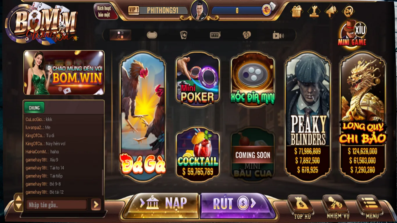 BomWin – Nền tảng giải trí đầy đổi mới và khác biệt